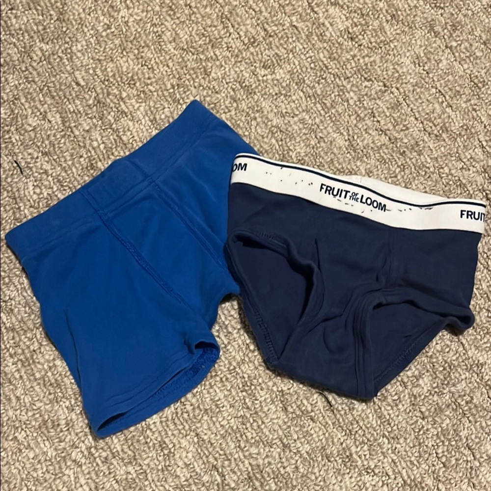 Boys Toddler 2T/3T Underwear Fruit of the Loom Navy & White, Royal Blue Hanes